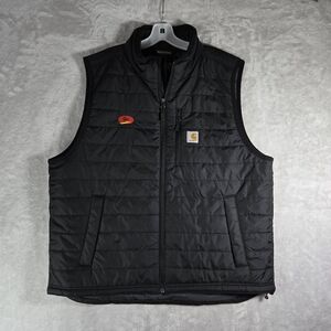 Carhartt Rain Defender Insulated Vest Mens Size XL Relaxed Fit Black Logo